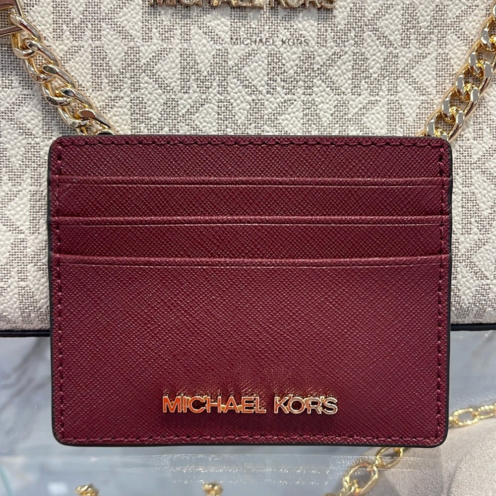 MICHAEL KORS
Large Leather Card Holder Case
Dark Cherry 
NWT - Picture 16 of 16